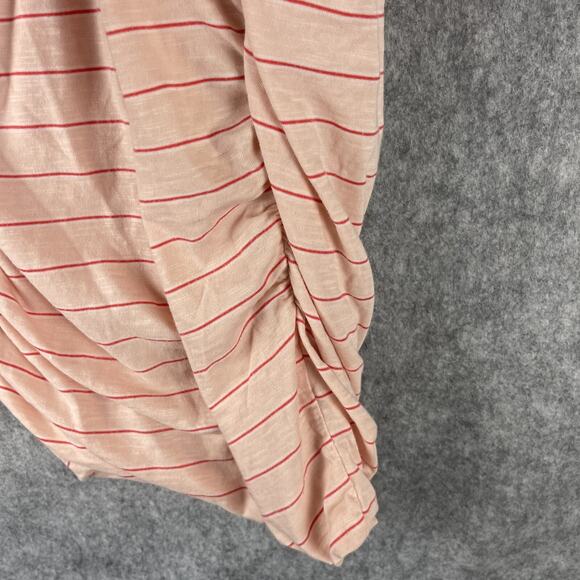 Anthropologie Sundry Tank Dress Womens Medium 2 Pink Stripe Ruched Racerback - Picture 12 of 12